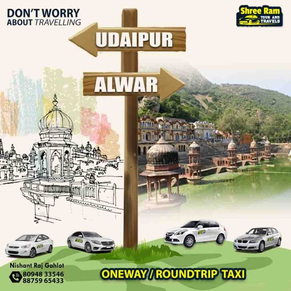 udaipur to alwar taxi