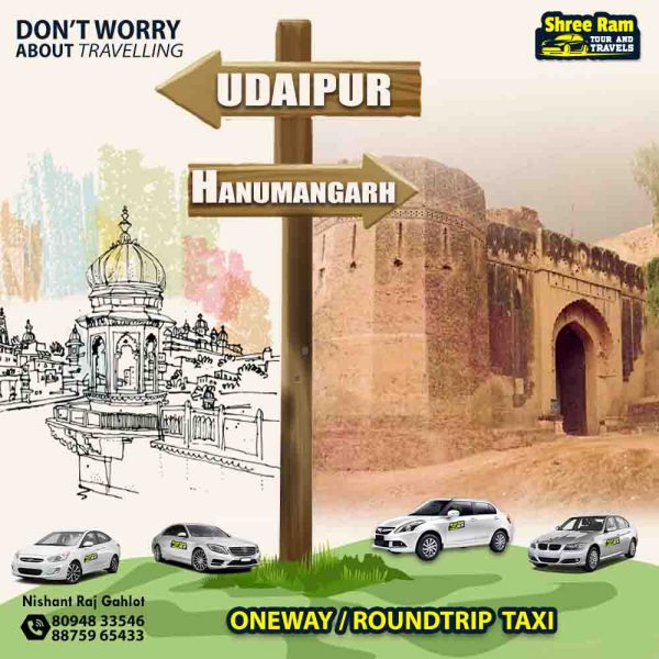 udaipur to hanumangarh taxi