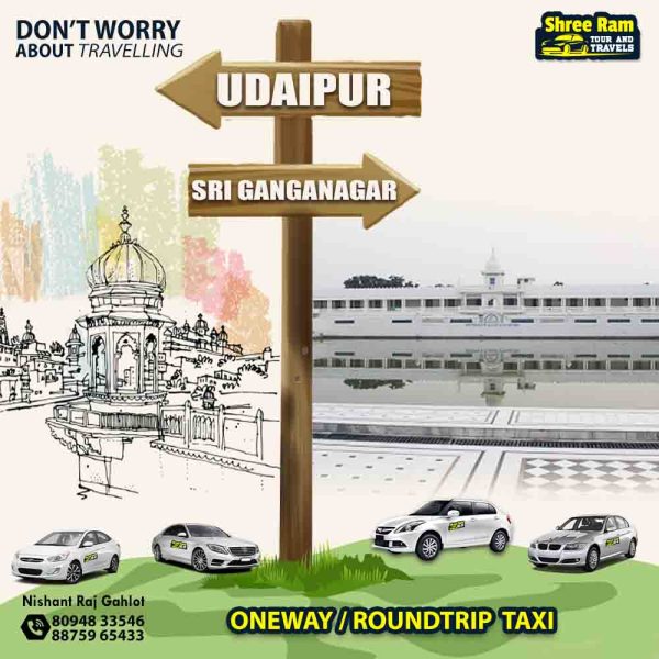 udaipur to sri ganganagar taxi